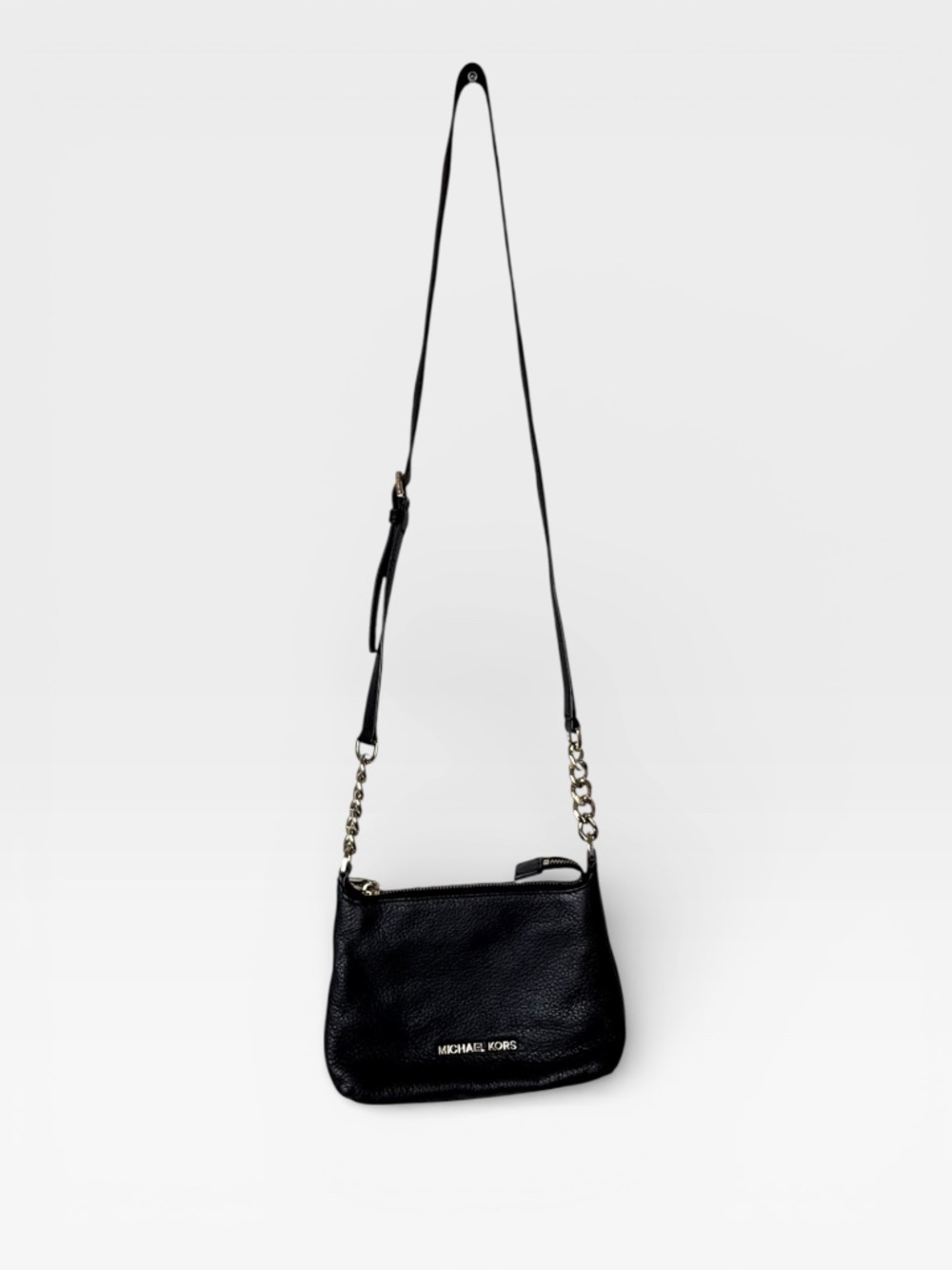 Michael Kors Black Pebbled Leather Crossbody Bag Pouch Purse‎